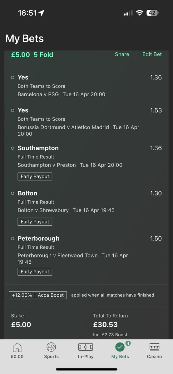 tnhtips's tweet photo. 5 Fold Acca for tonight⚽️ https://t.co/EZEBRpdR7E