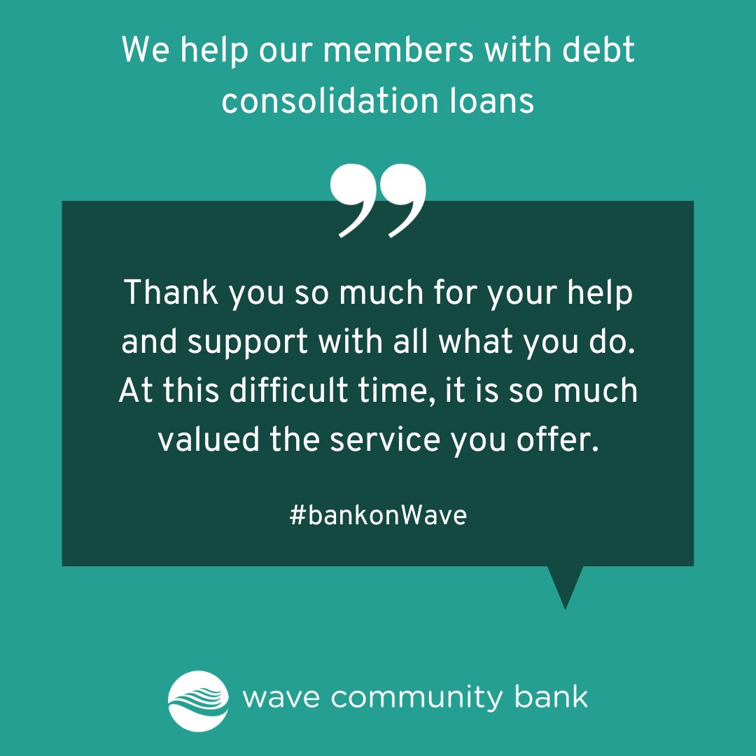 We help our members save money with Debt Consolidation Loans. If you have debt and would like to find out more visit our website at zurl.co/l8Gn #bankonwave #debt #savemoney #testimonial