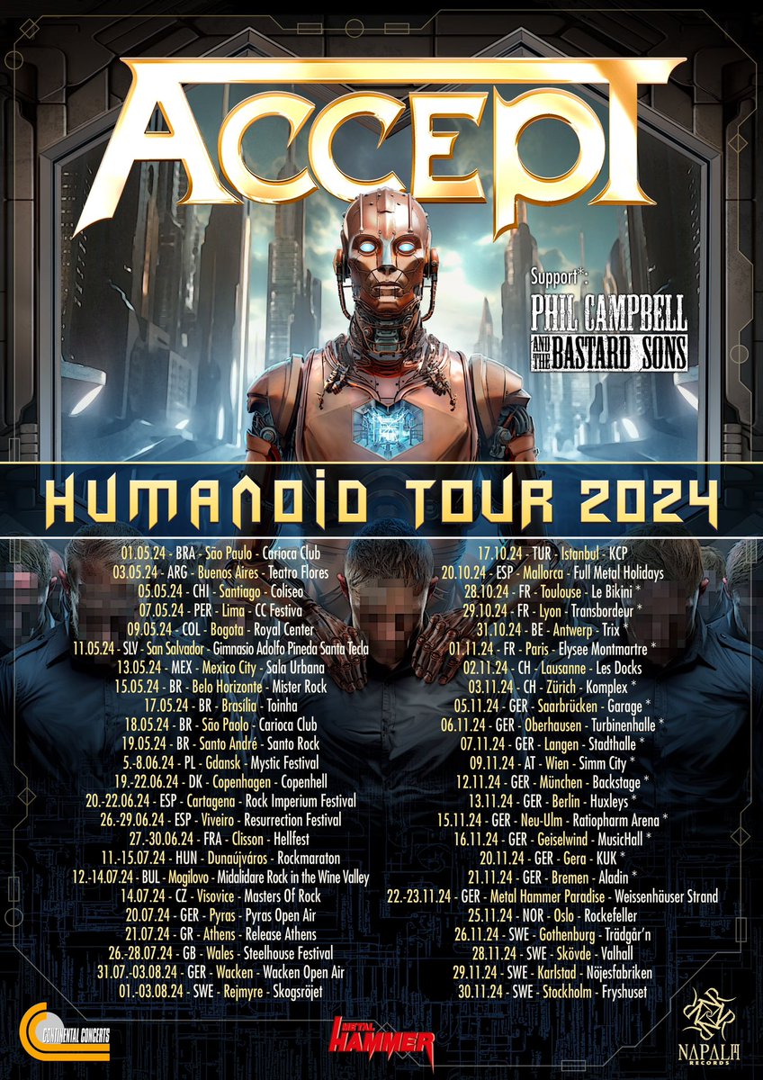We are thrilled to announce that we will be joining the mighty @accepttheband on their European tour throughout October & November! Tickets available now at PhilCampbell.net