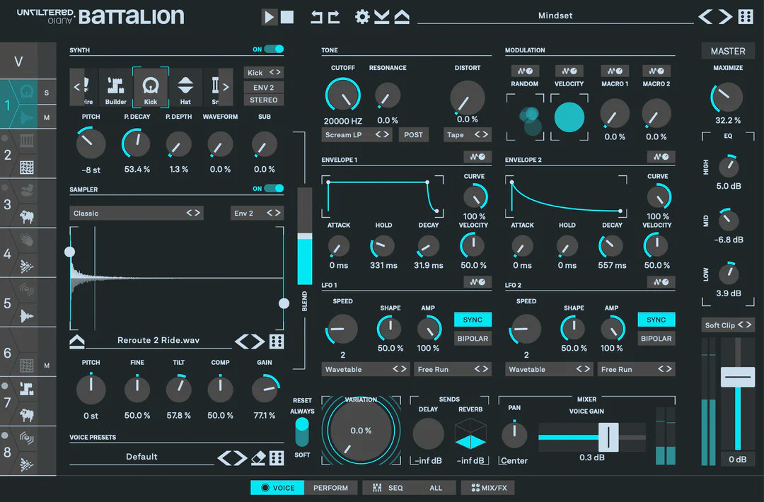 ||◤Battalion◢||-
—
A drum machine that marries the depth of software with the performative fun of hardware.
—
Much love to the people behind Unfiltered Audio. It's been a pleasure working with you guys for the last 5 years.
—
unfilteredaudio.com/collections/pl…