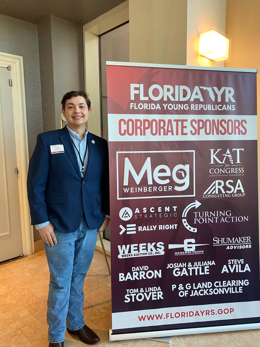 This past weekend, we were happy to be a sponsor of the @FloridaYRs at the 65th Annual Florida YR State Convention and @yrnational Spring Meeting! 👀 check out our Senior Account Executive, @AustinBuholtz, looking snazzy in attendance.