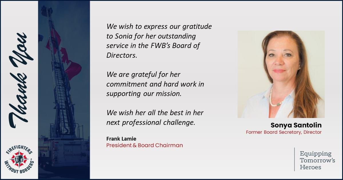Our volunteer board members generously share their time and skills to ensure the success of our organization.  This #NVW2024, we would like to acknowledge the outstanding service of Sonya Santolin, who recently left her position of Board Secretary.  #EveryMomentMatters