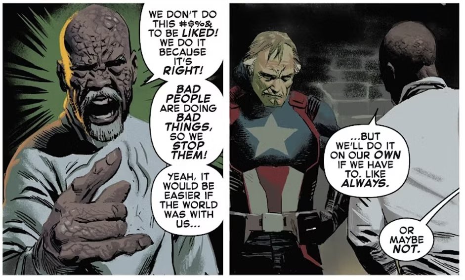 This resonated.
From Avengers: Twilight #2. 
#LukeCage #CaptainAmerica #Avengers