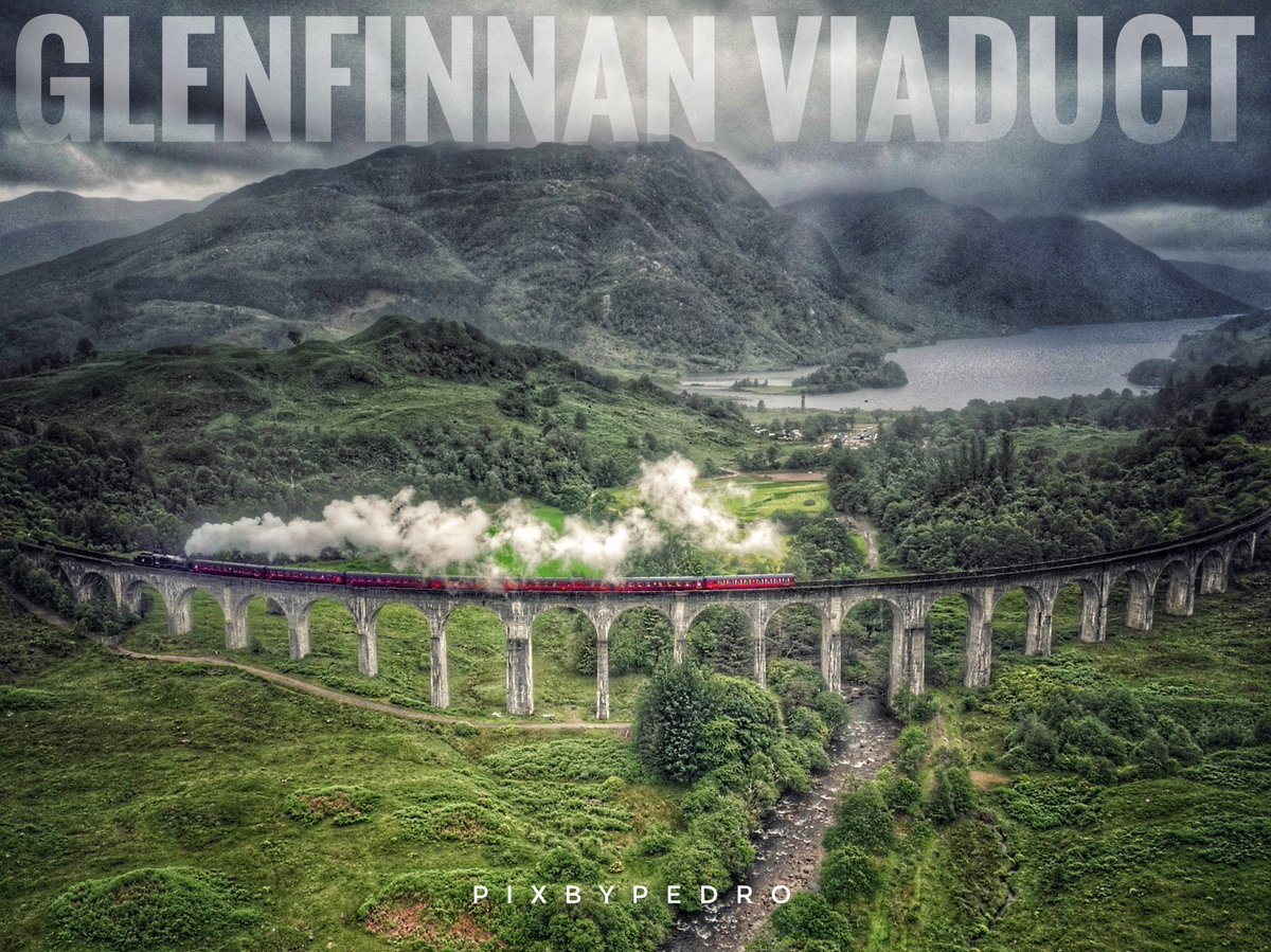 The Jacobite Express crossing the iconic Glenfinnan Viaduct which was completed in 1901. 

Loch Shiel is in the background. 

@VisitScotland #scotland