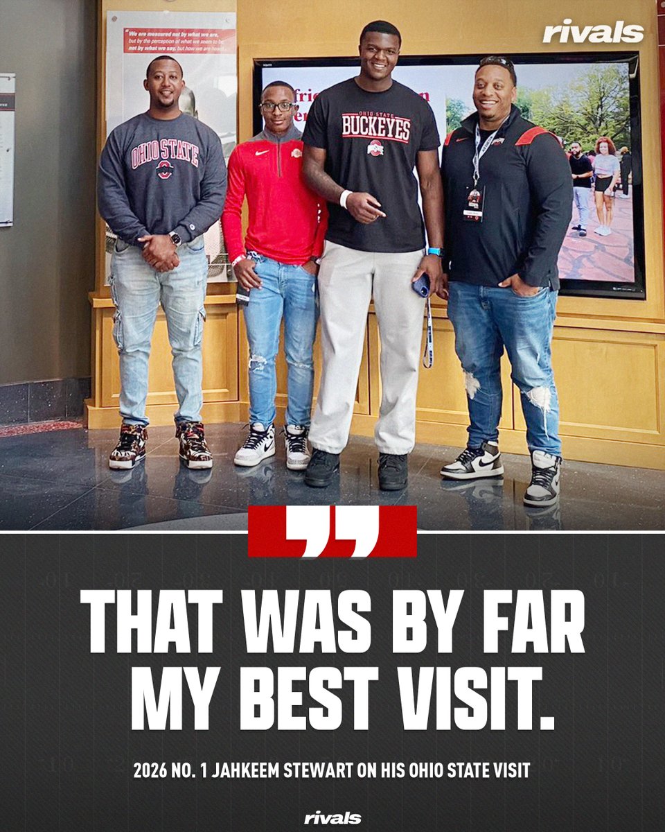 2026 No. 1 Jahkeem Stewart on his Ohio State visit this past weekend.

@Birm / @OhioSt_Rivals