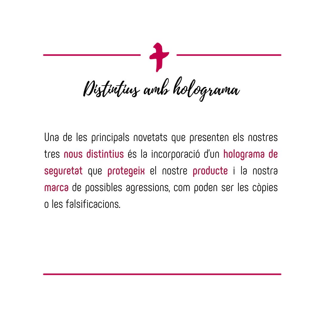 A la #DOMontsant tenim tres distintius per donar encara més informació sobre l'origen dels nostres vins. Sabíeu que aquests distintius compten amb un holograma de seguretat? Una bona manera de protegir el nostre producte davant de possibles agressions. #SomMontsant #FemMontsant