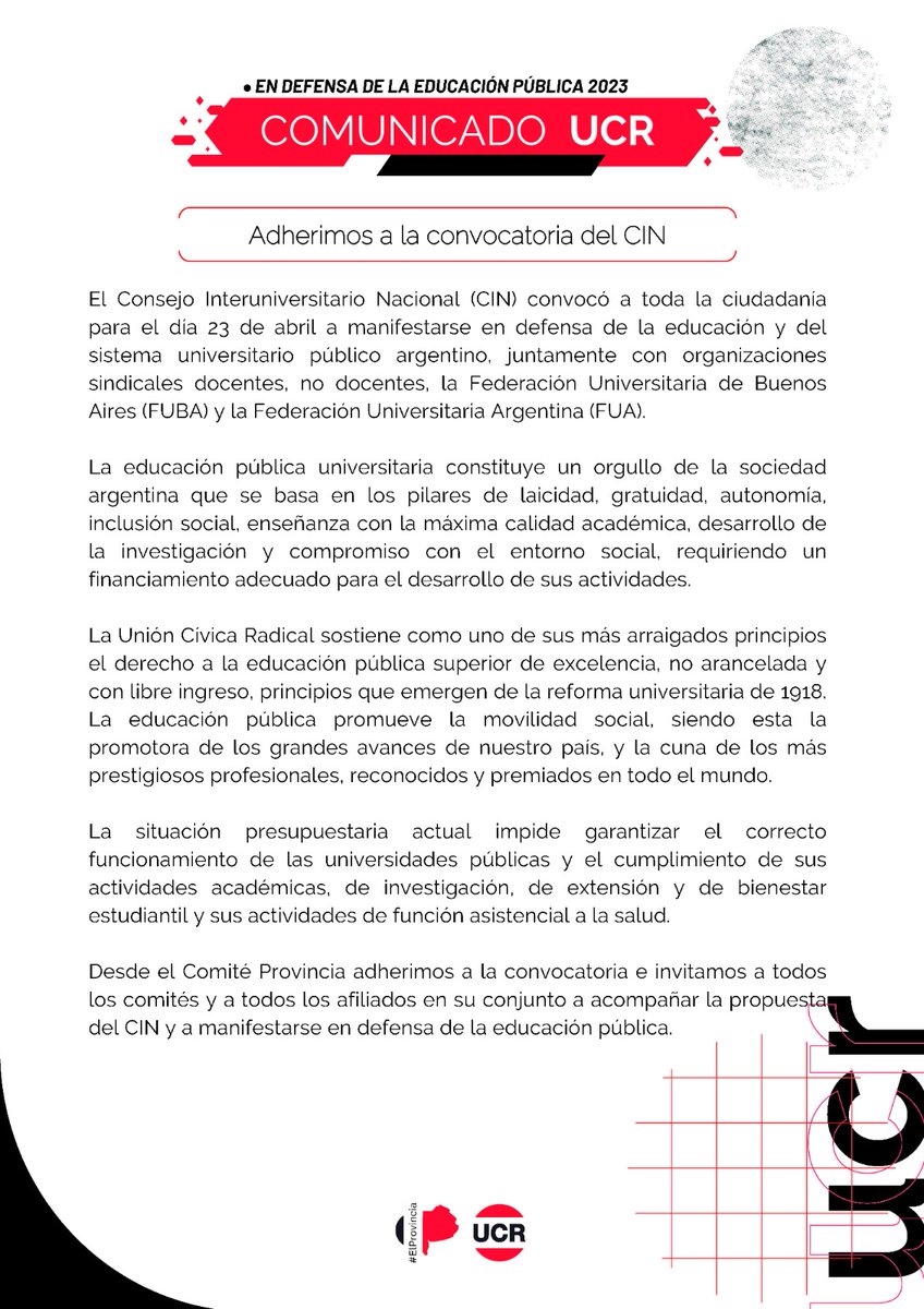 UCRBuenosAires's tweet photo. 📚DEFENDAMOS LA EDUCACIÓN PÚBLICA| El Consejo Interuniversitario Nacional, junto a organizaciones sindicales y federaciones estudiantiles, convoca a la ciudadanía este 23 de abril a manifestarse por un sistema universitario público, gratuito y de calidad. https://t.co/vIm9NtGmf9