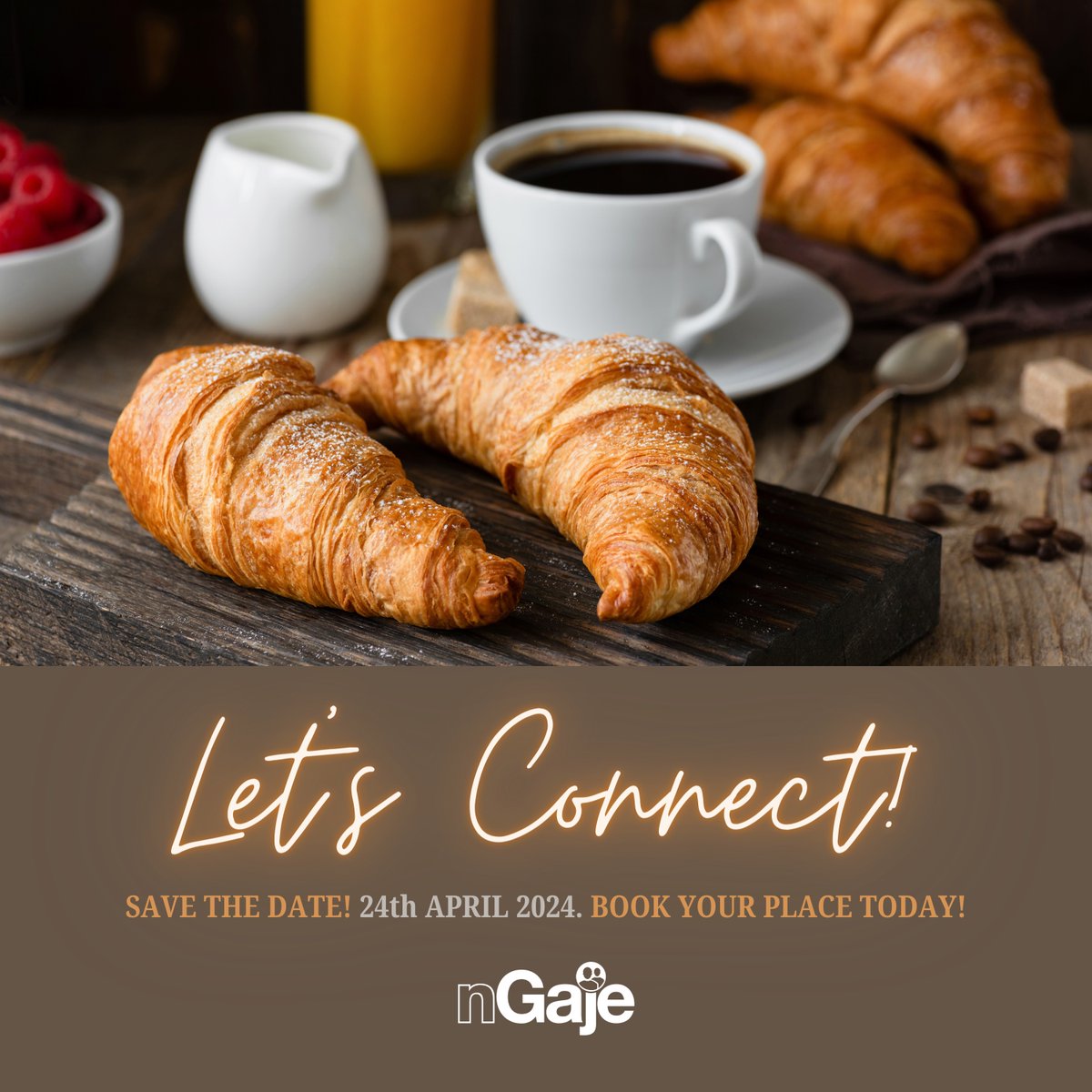 Come and have breakfast with us next week! Our series of Let's Connect Breakfast Networking Events kicks off on 24th April at 9am sharp! Register today by visiting nga.je/events.