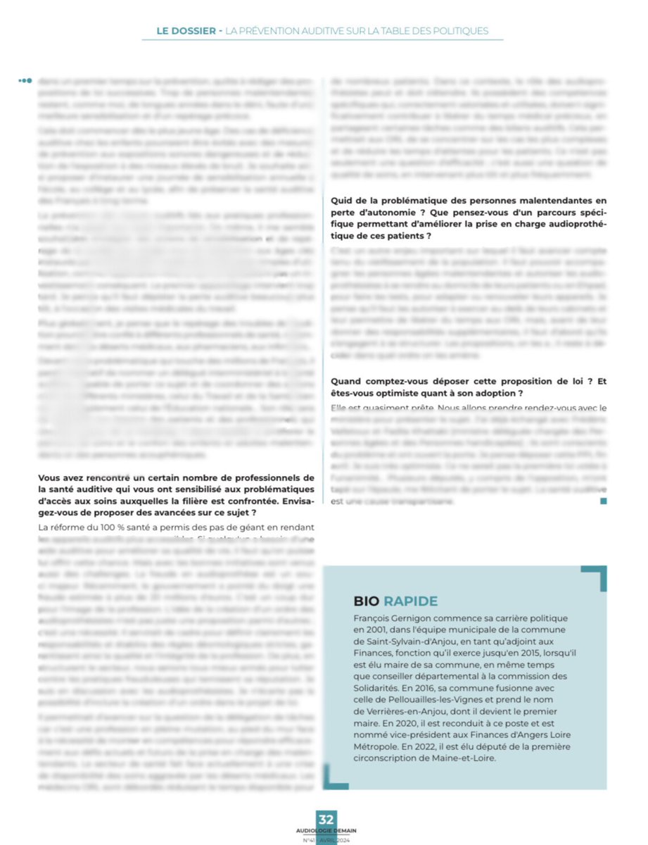 🗞️ François Gernigon : « Ma proposition de loi sur la santé auditive est quasi prête ». La filière auditive s’est trouvé un nouveau héraut. ➡️ Mon entretien sur le sujet de la santé auditive à retrouver ici audiologie-demain.com/francois-gerni… par @AudioDemain 👂