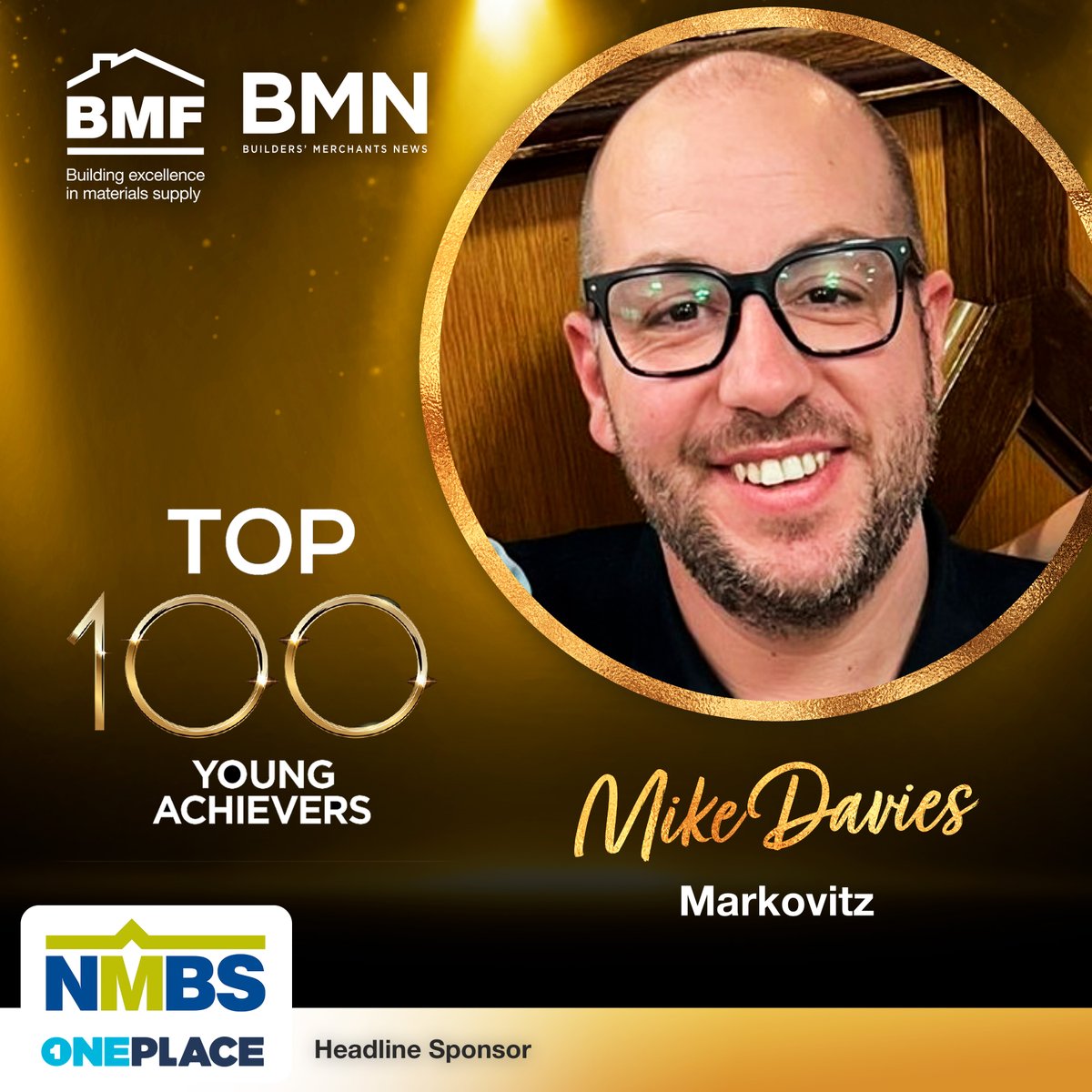 Our next BMF and Builders Merchant News (BMN) Top 100 Young Achiever is Mike Davies, Managing Director at @MarkovitzLtd Our Top 100 Young Achiever nominees are kindly sponsored by our head sponsor, NMBS. #Top100YoungAchiever