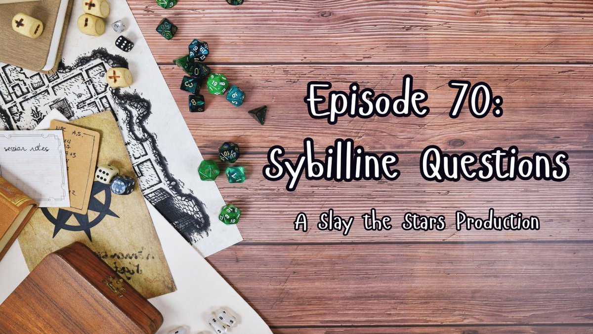 slaythestars's tweet photo. Today we released Episode 70: Sybilline Questions.

This episode has lots of exposition, and to all my lore junkies and conspiracy theorists... This ones for you.

Check it out wherever you listen to podcasts. And also, see below for another cool announcement. 👇 https://t.co/jvDQ9qz2NY