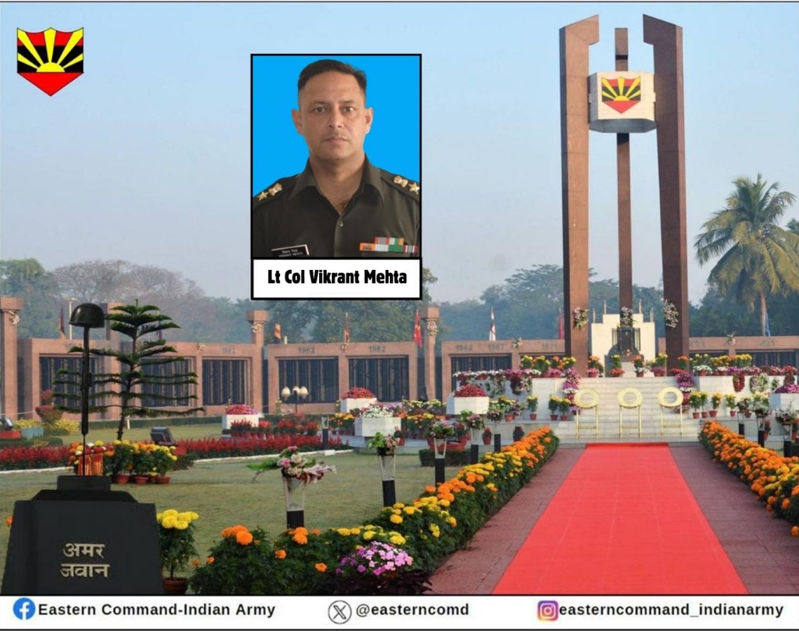 #IndianArmy #Braveheart Lt Gen RC Tiwari, #ArmyCdrEC & All Ranks express deepest condolences on the demise of Lt Col Vikrant Mehta who made the supreme sacrifice in the line of duty. Indian Army stands firmly with the bereaved family. @adgpi @SpokespersonMoD Facebook -…
