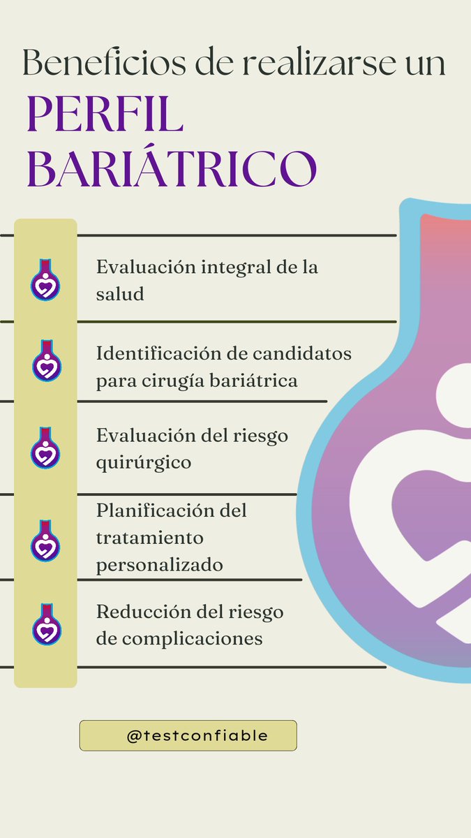 TestConfiable's tweet photo. Descubre los beneficios de realizar un perfil bariátrico en nuestro laboratorio. Obtén información precisa para apoyar tu camino hacia un peso saludable.🔬 #salud #bienestar #caracas https://t.co/BE6Rle1hJ0
