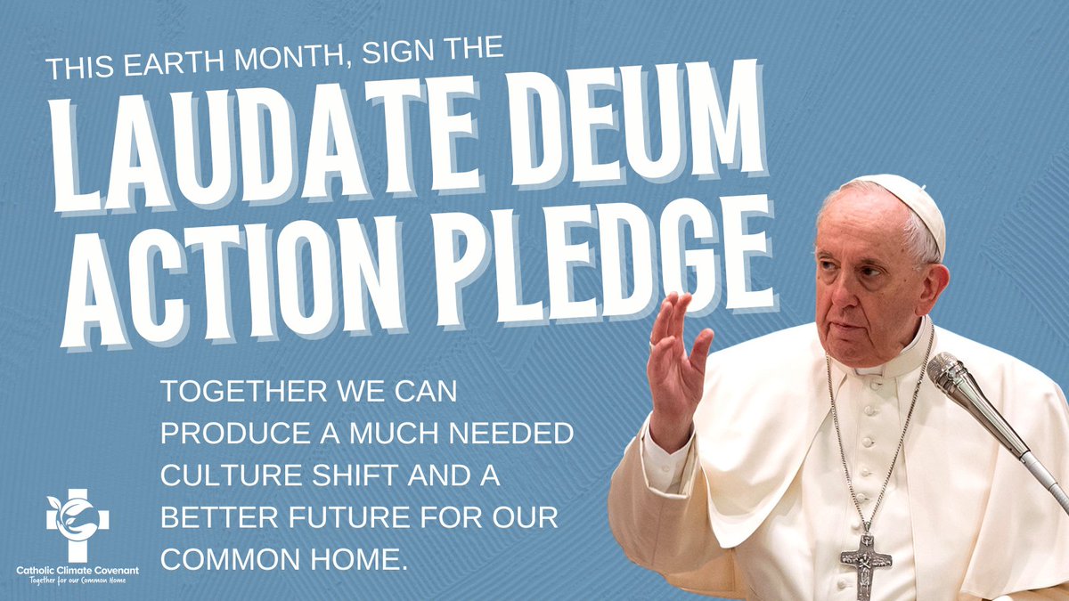 Looking for ways to act this #EarthMonth? Consider taking a pledge of action in direct response to Pope Francis’ #LaudateDeum. Together we can create a culture shift and a better future for our common home. 

Take the pledge here: catholicclimatecovenant.org/my-laudate-deu…