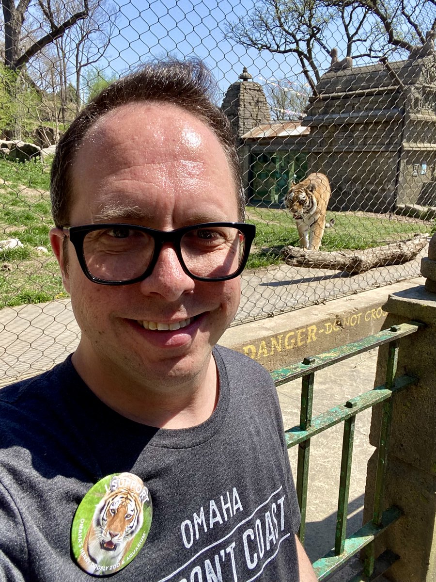 Yesterday, the weather was a gift. #Blessed. Yesterday, I went to the @OmahaZoo! Best in the Nation! 🇺🇸#1 🥇! I love Tigers! 🐯. A couple of weeks ago, the Zoo posted about buttons for $1 to help support the Zoo. I ❤️ the #OmahaZoo! #April15th #Homaha Happy Birthday Jesse!