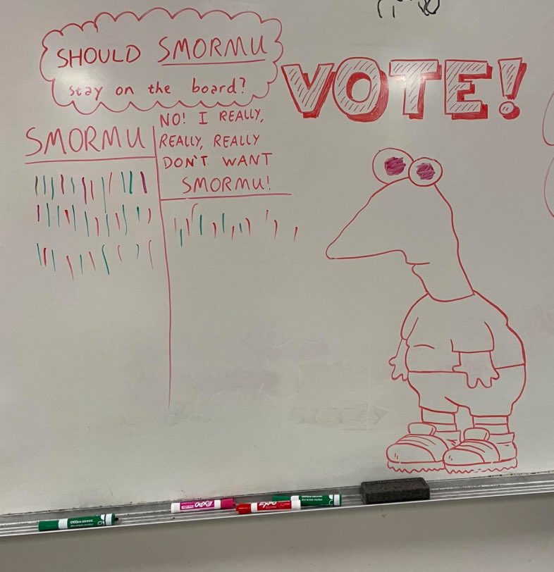 reevierat's tweet photo. thinking about smormu on school white boards https://t.co/CgBgEFOKS0