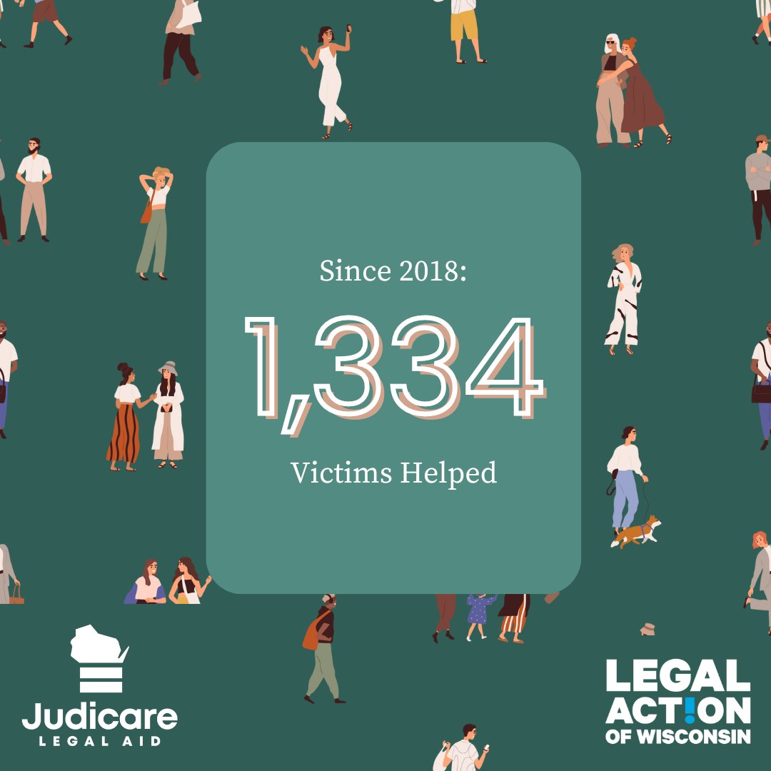 The Victim Rights Project, a collaboration between Judicare Legal Aid and Legal Action of Wisconsin, has supported 1,334 individuals since 2018. Together, we're Empowering victims across Wisconsin! Learn more about how you can help at: nsvrc.org/how-to-help #SAAM #VictimsRights