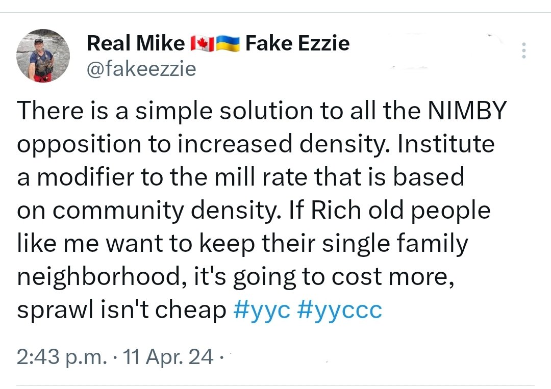 This muppet that was part of Jyoti Gondek's campaign thinks neighborhoods with detached houses should pay higher taxes for 'not letting' inner city developers shove density mindlessly into their community. Apparently owning a detached home is a rich flex because 🖕all the people…