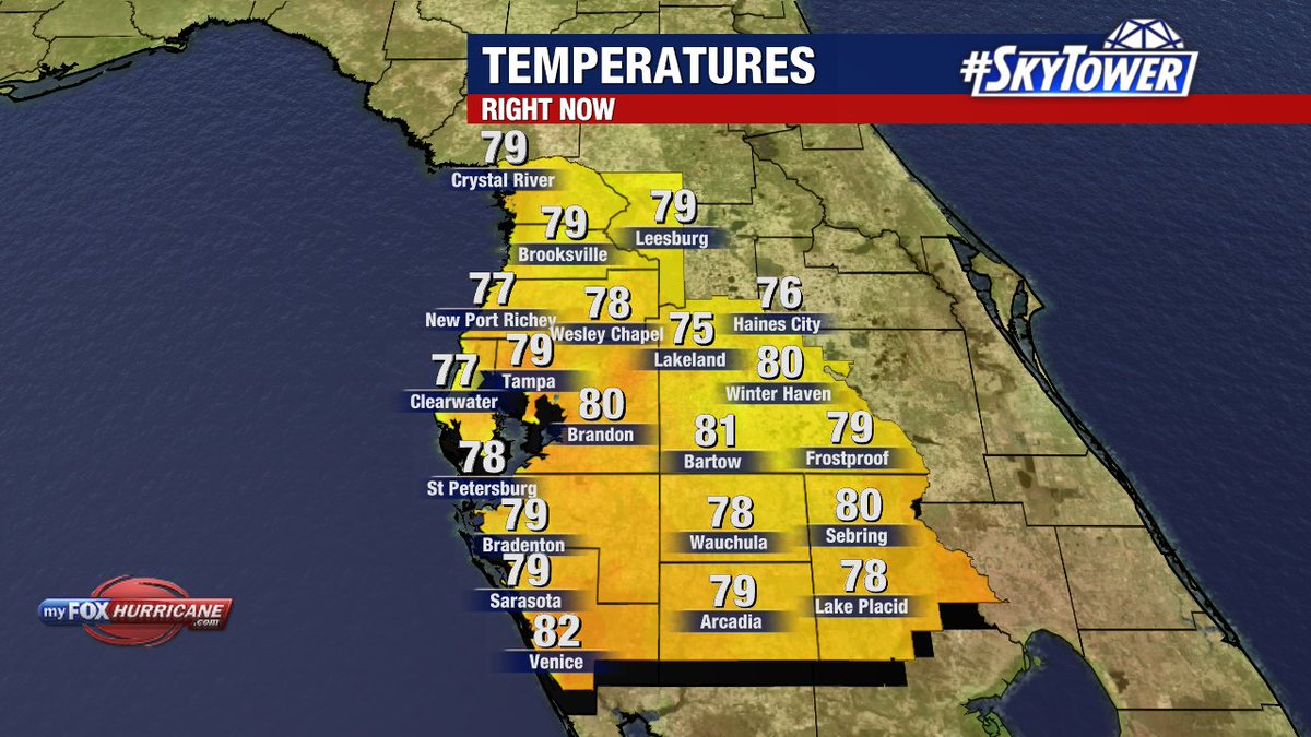 Here are your lunch time temperatures around the area.