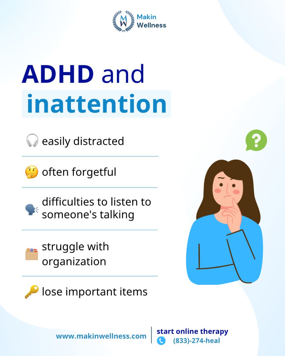 From limited attention span to forgetfulness and procrastination, ADHD can present challenges in your daily life 🧠

Share your experiences with ADHD Inattentive type in the comments below 👇

#adhd #adhdhelp #adhdawareness #adhdtherapist #onlinetherapy #psychologytoday