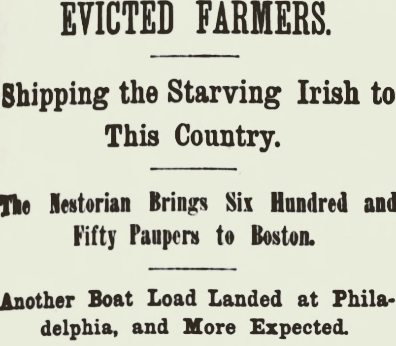 On April 14, 1883, 650 #Irish paupers arrived in #Boston, part of the #British government's 'Assisted Emigration' scheme. It was cheaper to deport starving Irish families than to solve long-term issues of #landlordism + #famine relief. #Bostonirish irishboston.blogspot.com/2024/04/britis…