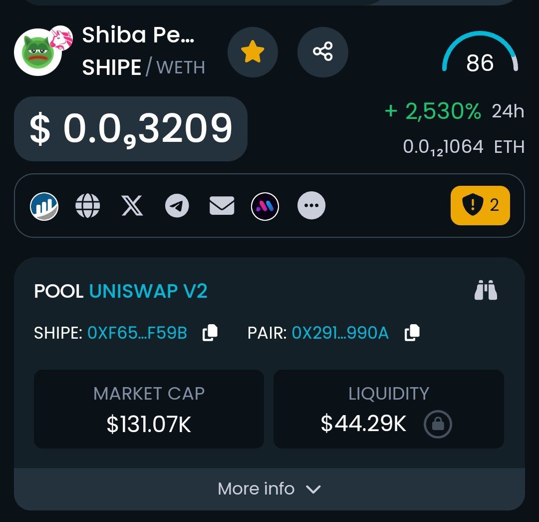 ShipeERC's tweet photo. $SHIPE Dextools update.

https://t.co/5dmEWqQ7Ln https://t.co/wZ47ePZEvi