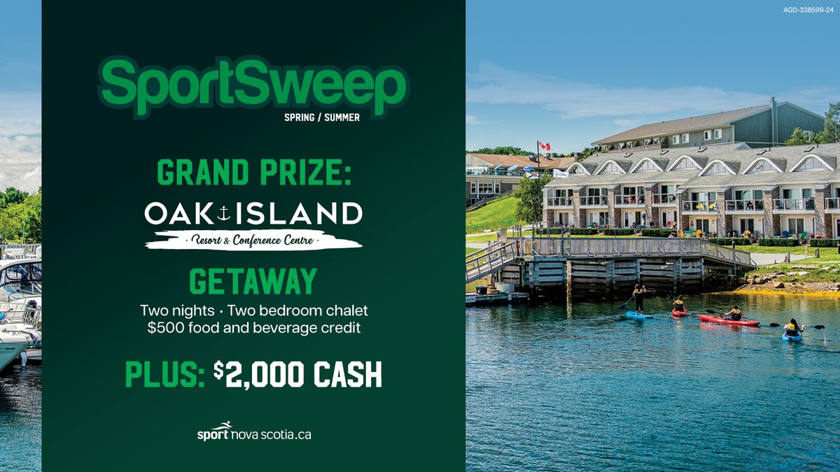 sportnovascotia (@sportnovascotia) on Twitter photo Does your team or club need an easy way to raise money this summer? SportSweep registration is now open!
The grand prize is a fantastic vacation package at <a href="/oakislandresort/">Oak Island Resort & Conference Centre</a>, plus $2,000 cash!
Register today: lnkd.in/eWDZ5pB3 Does your team or club need an easy way to raise money this summer? SportSweep registration is now open!
The grand prize is a fantastic vacation package at <a href="/oakislandresort/">Oak Island Resort & Conference Centre</a>, plus $2,000 cash!
Register today: lnkd.in/eWDZ5pB3