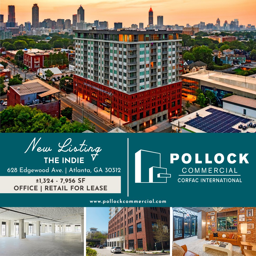 We are thrilled to introduce The Indie! This brand-new, mixed-use building provides premium loft office & retail spaces for lease. Situated just steps from the Atlanta BeltLine, offering easy access to Downtown #ATL. Contact us for more info.

#theindie #pollockcommercial #corfac