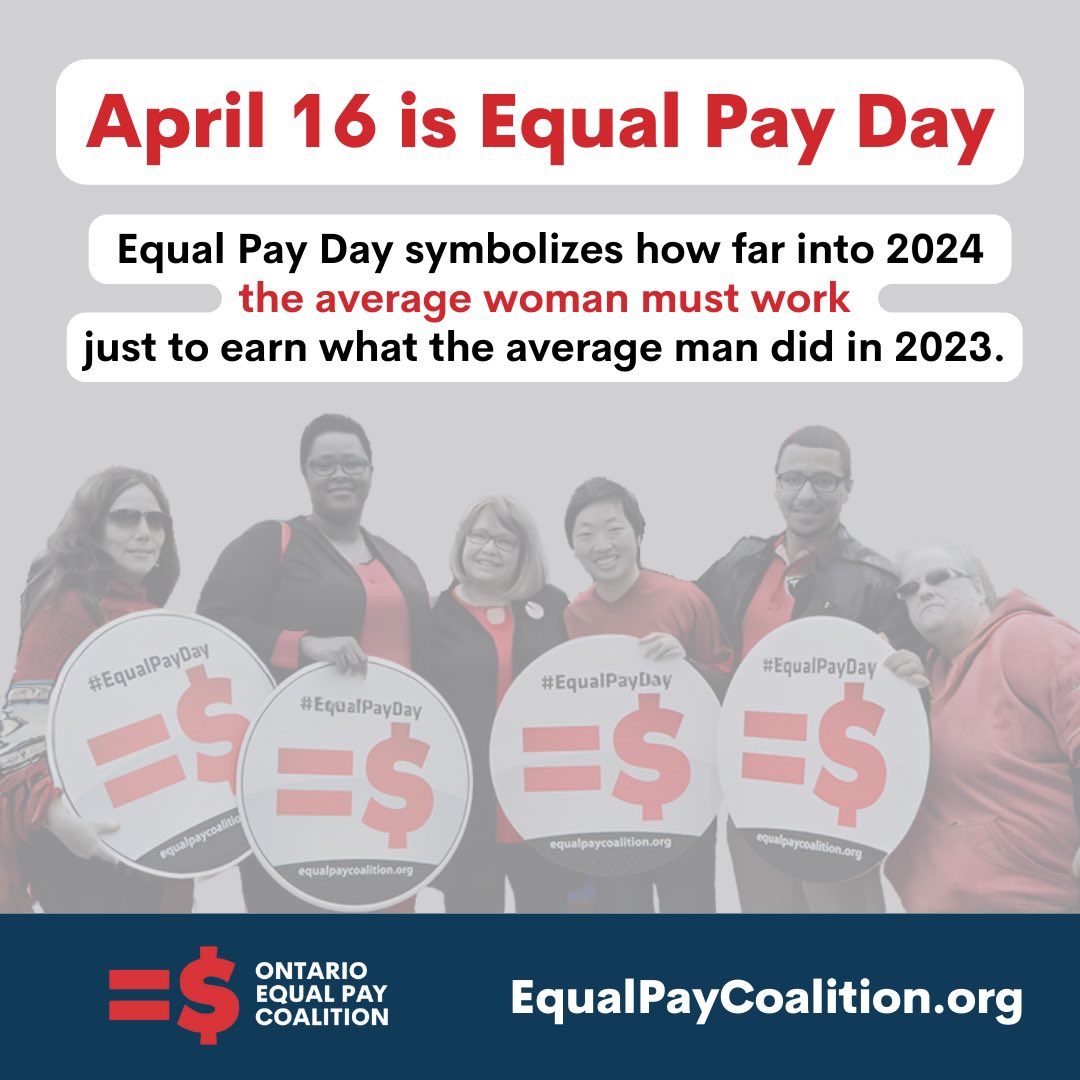 DYK the gender pay gap is still 32%? Take action this #EqualPayDay by writing to your MPP! equalpaycoalition.org/mobilize-your-…