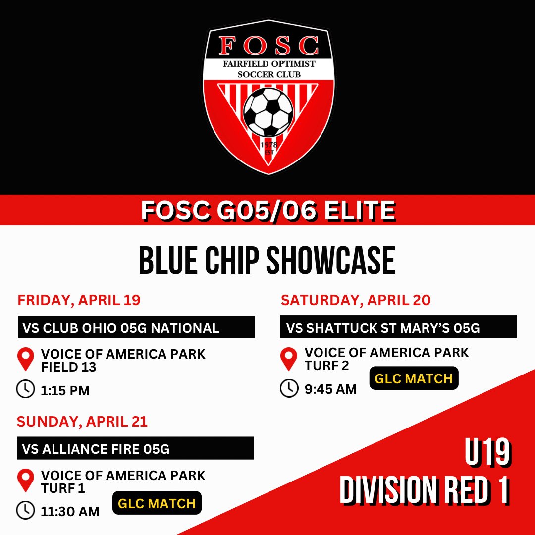 FOSCG06Elite's tweet photo. Next up, the Blue Chip Showcase! We’ve got two #GLC matches built in, so there should be some quality soccer this weekend! Come check us out and cheer us on! https://t.co/LDuml7b4En