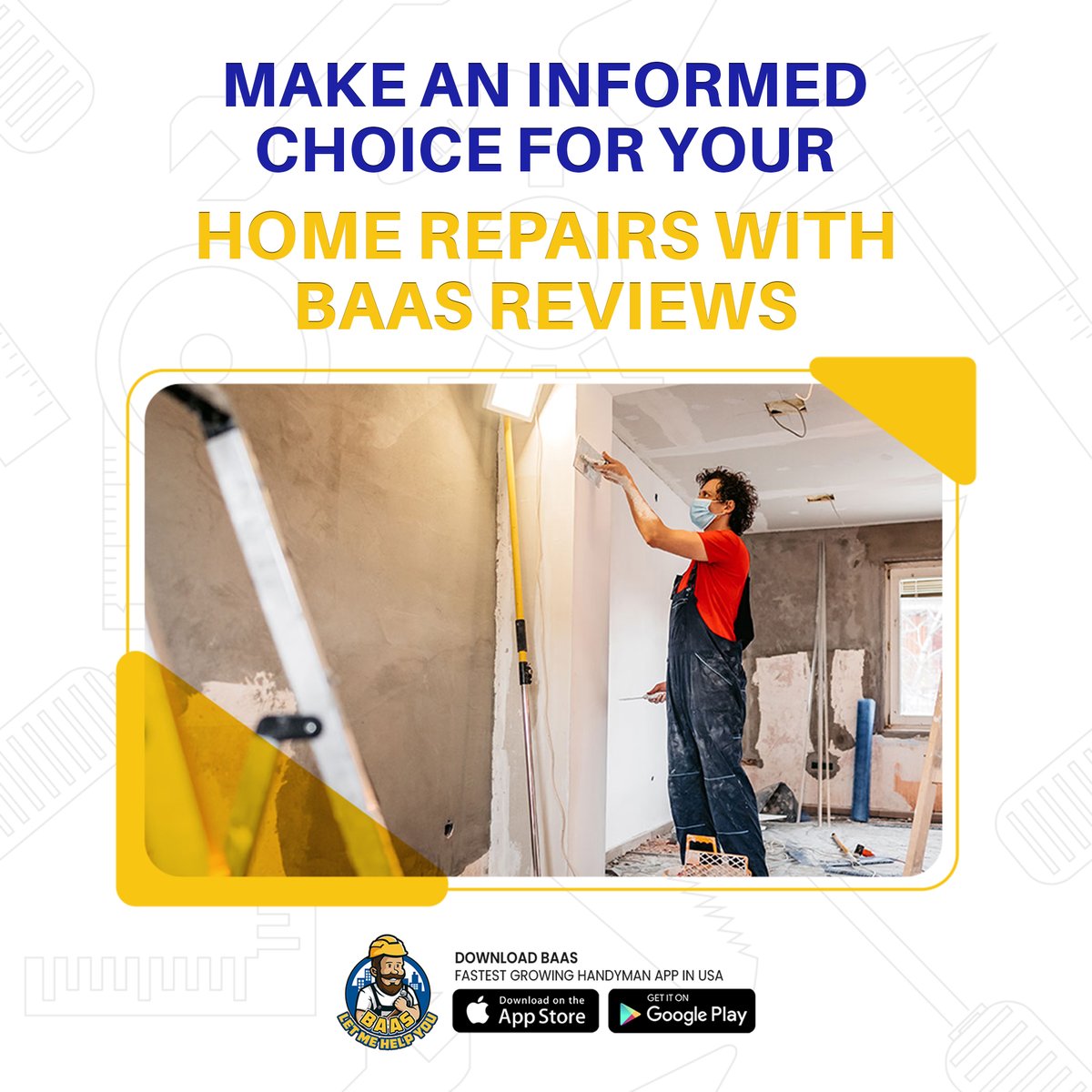 baasapp_'s tweet photo. 🔒 We prioritize your safety and peace of mind. All handymen on our platform can be reviewed. You can trust BAAS App to provide you with top-notch professionals who deliver quality workmanship.

#working #baasitnow #handyman #handymanservices #nofee #appliances #Download #clean https://t.co/YrTe5Ip5V6