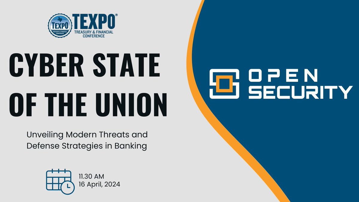 _OpenSecurity_'s tweet photo. Today at #HoustonTEXPO2024, we're discussing "Unveiling Modern Threats and Defense Strategies in Banking." If you're in the area, stop by for the live session. Can't make it? We'll have the full talk available on our website soon! https://t.co/BCfUj2MoHh