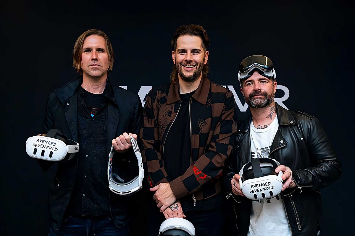 Brooks, Matt and Johnny at the premiere of A7X's VR concert, 'Looking Inside', held in Los Angeles, California - 27th February 2024 📷: AmazeVR - @AmazeVR