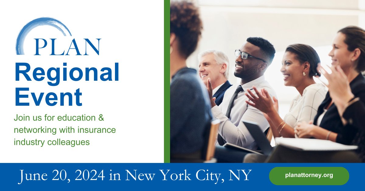Mark your calendars for the next PLAN Regional Meeting taking place in New York City, New York on June 20. 

Additional details about this event will be available soon - be sure to check our website for updates ➡  planattorney.org/events/EventDe…