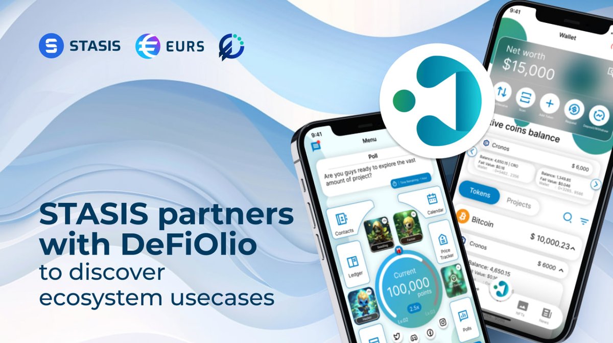stasisnet's tweet image. 🤝 STASIS and @DefiOlio are partnering up and #EURS is now fully integrated into the platform's ecosystem. 

💡DefiOlio is a next-gen gamified smart wallet that reduces barriers of entry to #DeFi.

📲 You can now track, manage, and swap the largest euro #stablecoin seamlessly,…