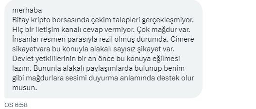 Arkadaşlar @BitayTurkiye özellikle bu mesaja bakar mısınız? Para çekememe konusunda bir kaç kişi ulaştı Durum nedir neden çekim sorunu yaşanıyor