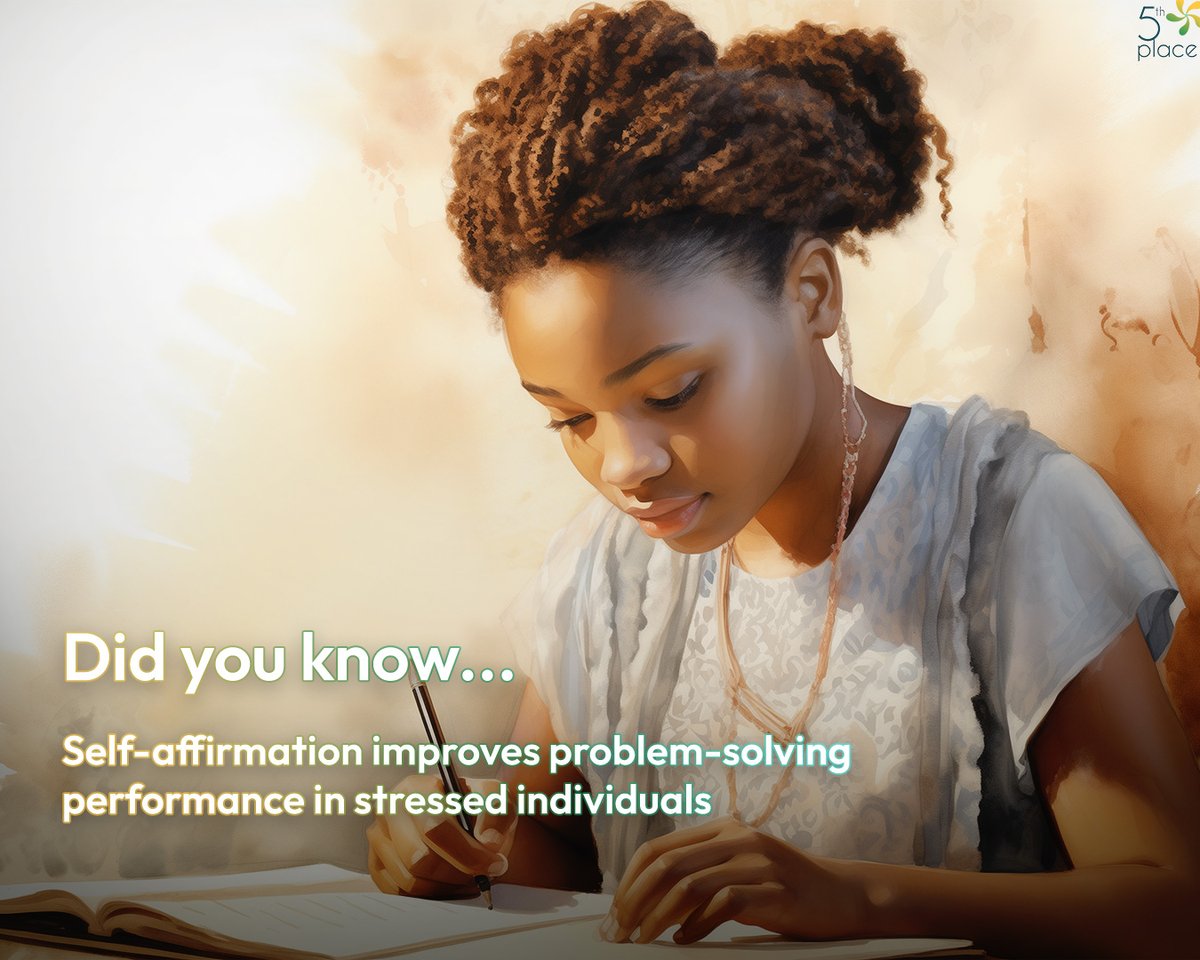 🔬 Self-affirmation boosts problem-solving in stressed individuals (PLoS ONE).

💪 Learn self-affirmation techniques to build resilience during change and uncertainty at our workshop.

🔗 5th.place/5th-place-offe…

🔖 #5thplace #emotionalfitness #selfaffirmation #problemsolving