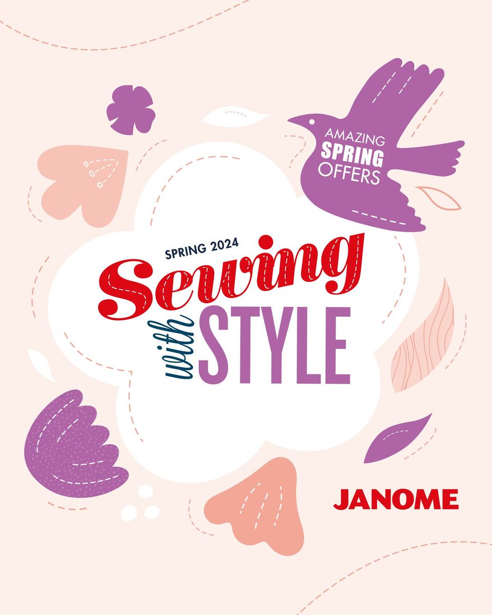 JanomeUK's tweet photo. Spring has sprung โ despite the April showers! โ and so have our #SewingWithStyle offers!๐
Dive into savings galore with our collection of sewing machines, embroidery machines, and overlockers - hurry whilst stocks last!โจ
Head here for all the details: https://t.co/w31PsxHDub https://t.co/7Pd3nlozZc
