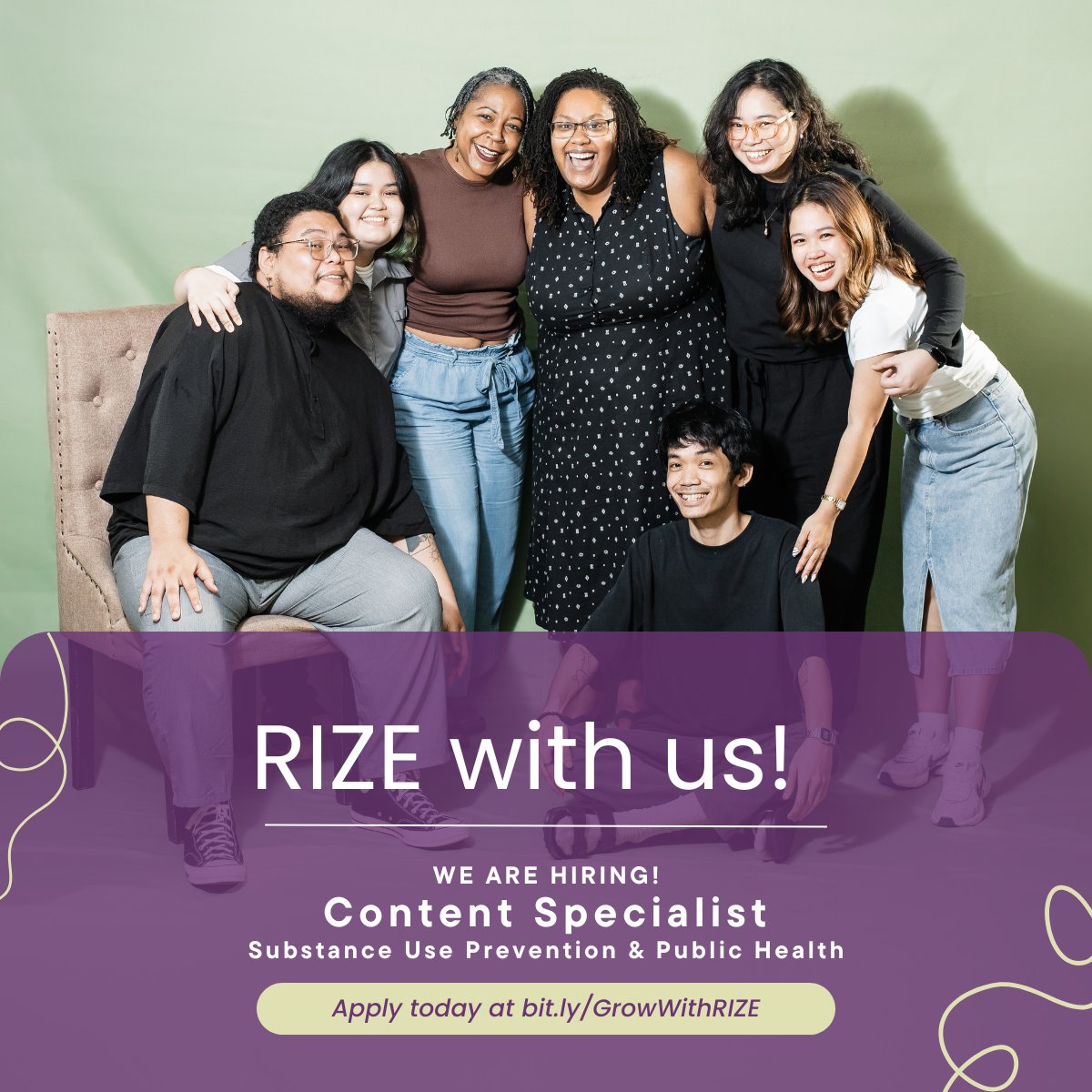 Join our dynamic team as a RIZE Content Specialist! Are you passionate about health equity and ready to craft compelling content? We want YOU!

Apply today at hubs.ly/Q02sZ_Wg0

#PublicHealth #Innovation #ContentSpecialist #NowHiring #Rize #RizeInfo