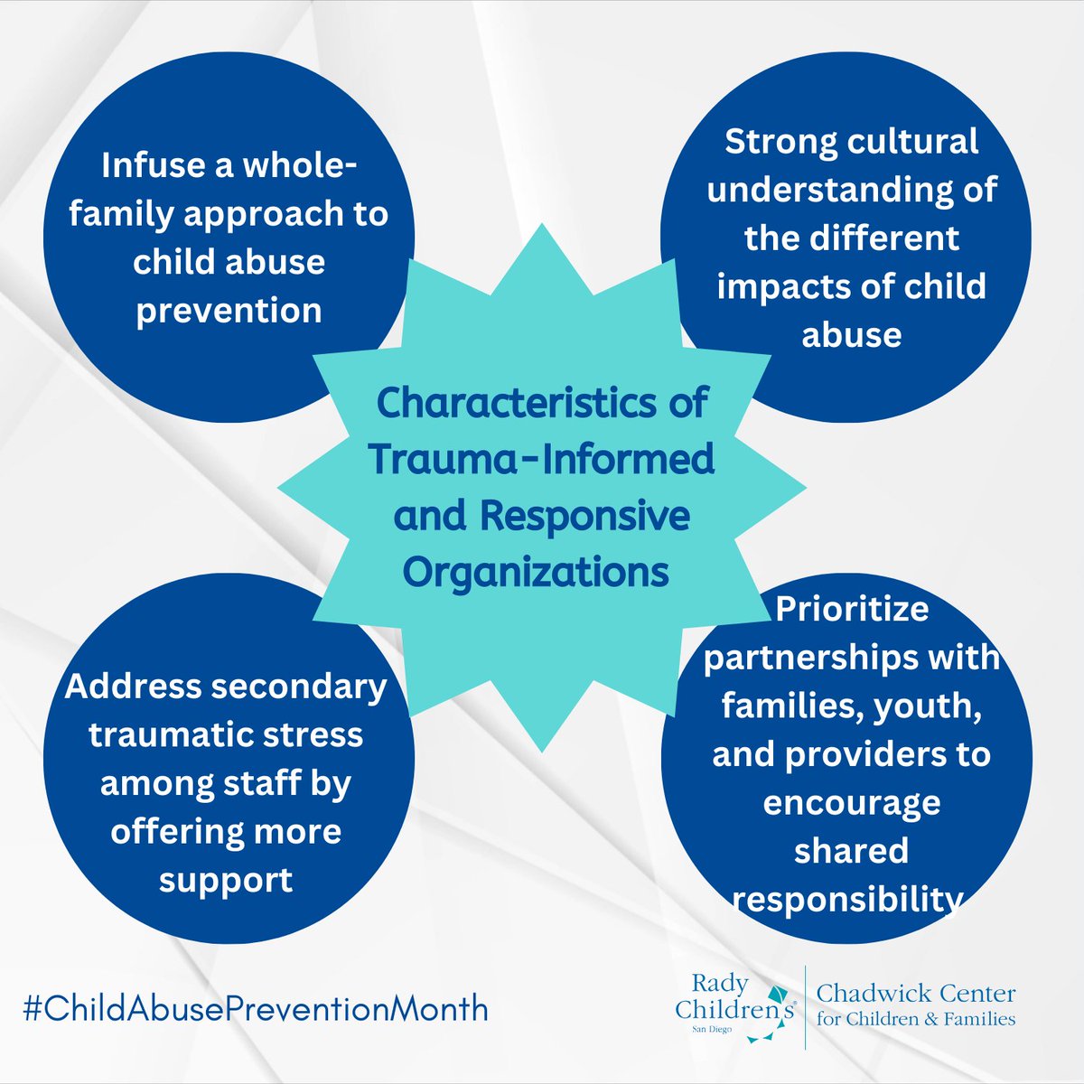 Building trauma-informed and responsive child and family services systems is vital to #ChildAbusePrevention at every level of the organization. #BuildingTogether #CAPM2024 #HopefulFutures 💙