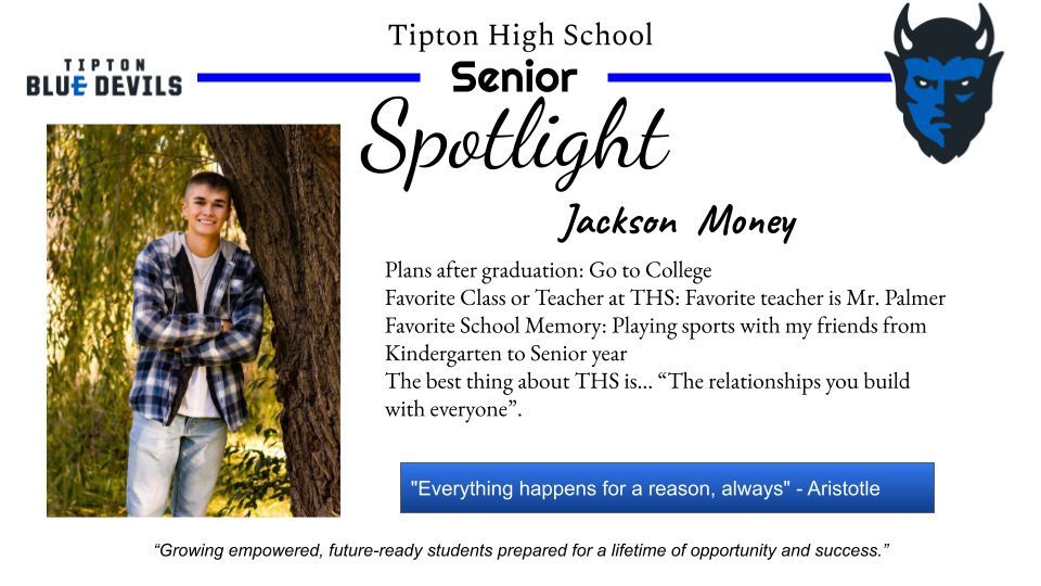 Check out another edition of the THS 'Senior Spotlight'! Congratulations, Class of 2024!#Blue Future