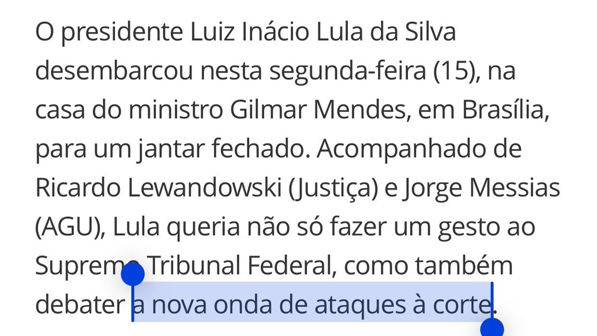 O STF é a única instituição do Brasil imune à críticas. Você pode falar mal do presidente, dos deputados, e dos senadores. Agora, no @g1 não existe crítica possível aos ministros. Falou um “a” deles é um “ataque”. Nem a imprensa soviética era tão tímida com o poder.