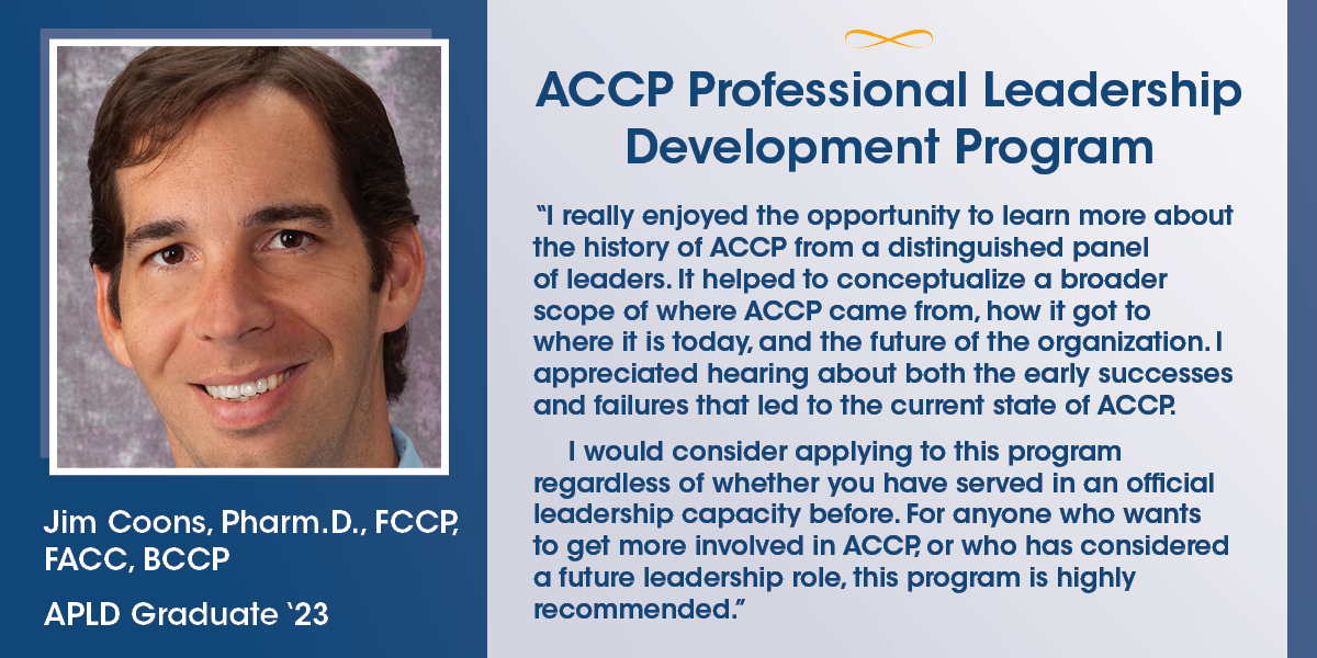 Have you considered a leadership position within clinical pharmacy but don't know how to navigate that pathway? The ACCP APLD Program can help you learn leadership principles, ACCP core values, and network with colleagues in your field. Learn more: ow.ly/qalg50RbEfp