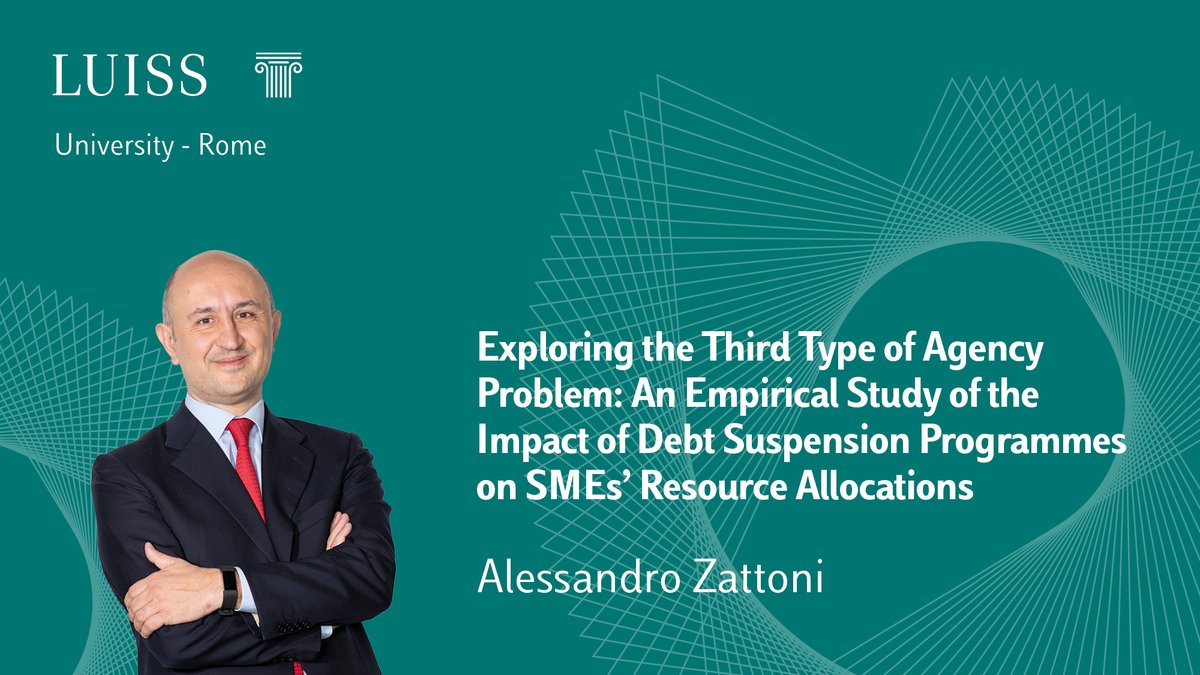 In his study, Professor Luiss Alessandro Zattoni examines the third type of agency problem concerning the tension between shareholders and stakeholders. The research investigates the effects of Italian debt moratorium programme. 👉 onlinelibrary.wiley.com/doi/full/10.11…