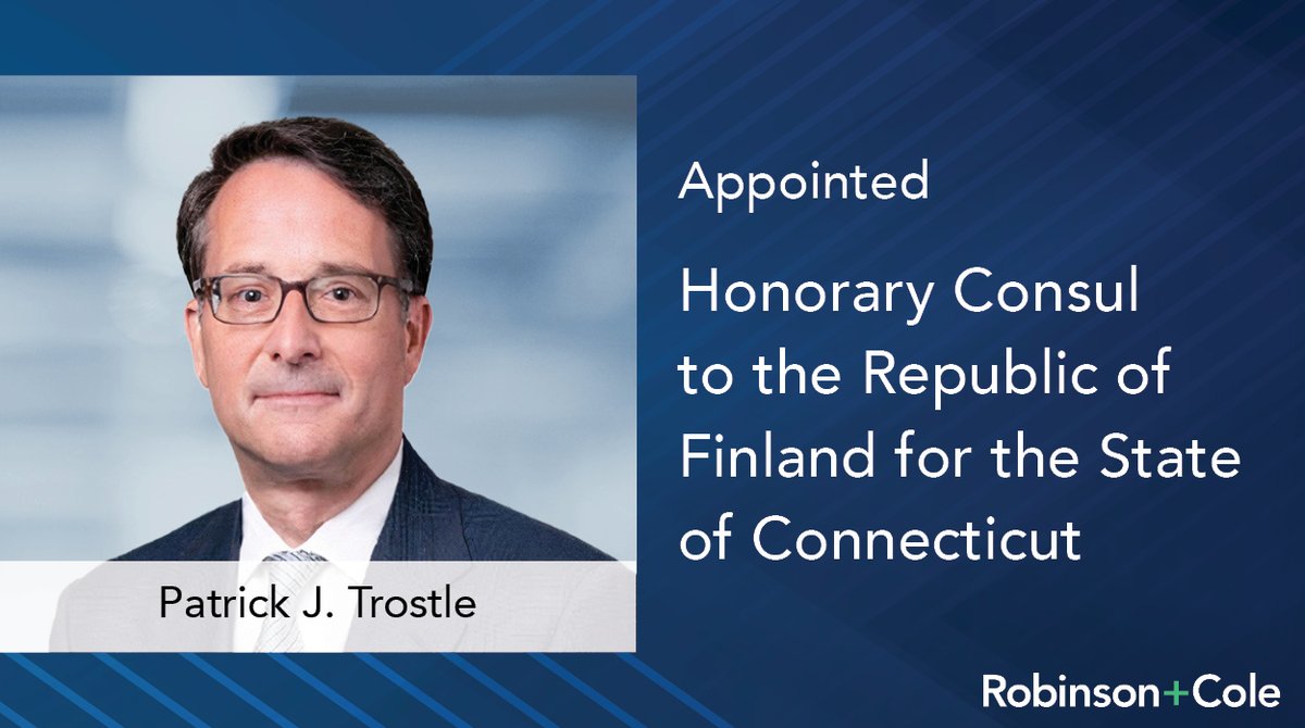 R+C's Patrick Trostle has been appointed Honorary Consul to the Republic of Finland for the State of Connecticut, serving as a liaison promoting and facilitating commercial and diplomatic relations between Finland and companies located in Connecticut. rc.com/upload/Press-R…