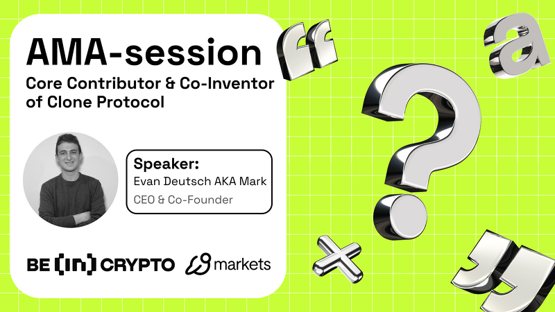 CoinNewzIO's tweet photo. Welcome to another exciting AMA session hosted by BeInCrypto! Today, we’re joined by a visionary in the DeFi space, Evan Deutsch, also known as Mark, the Core Contributor and Co-Inventor of Clone Protocol. 
Dive # # # #

https://t.co/hTWfJPQNkS https://t.co/cnMHHPA05m