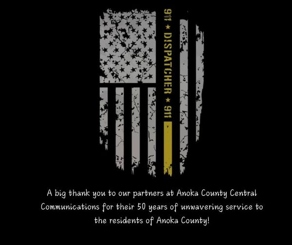 This week is National Public Safety Telecommunicators Week. We are extremely fortunate to have incredible Telecommunicators working at Anoka County 911. They are celebrating 50 years of service! Join us in saying a huge THANK YOU to our heroes behind the phones and radios!