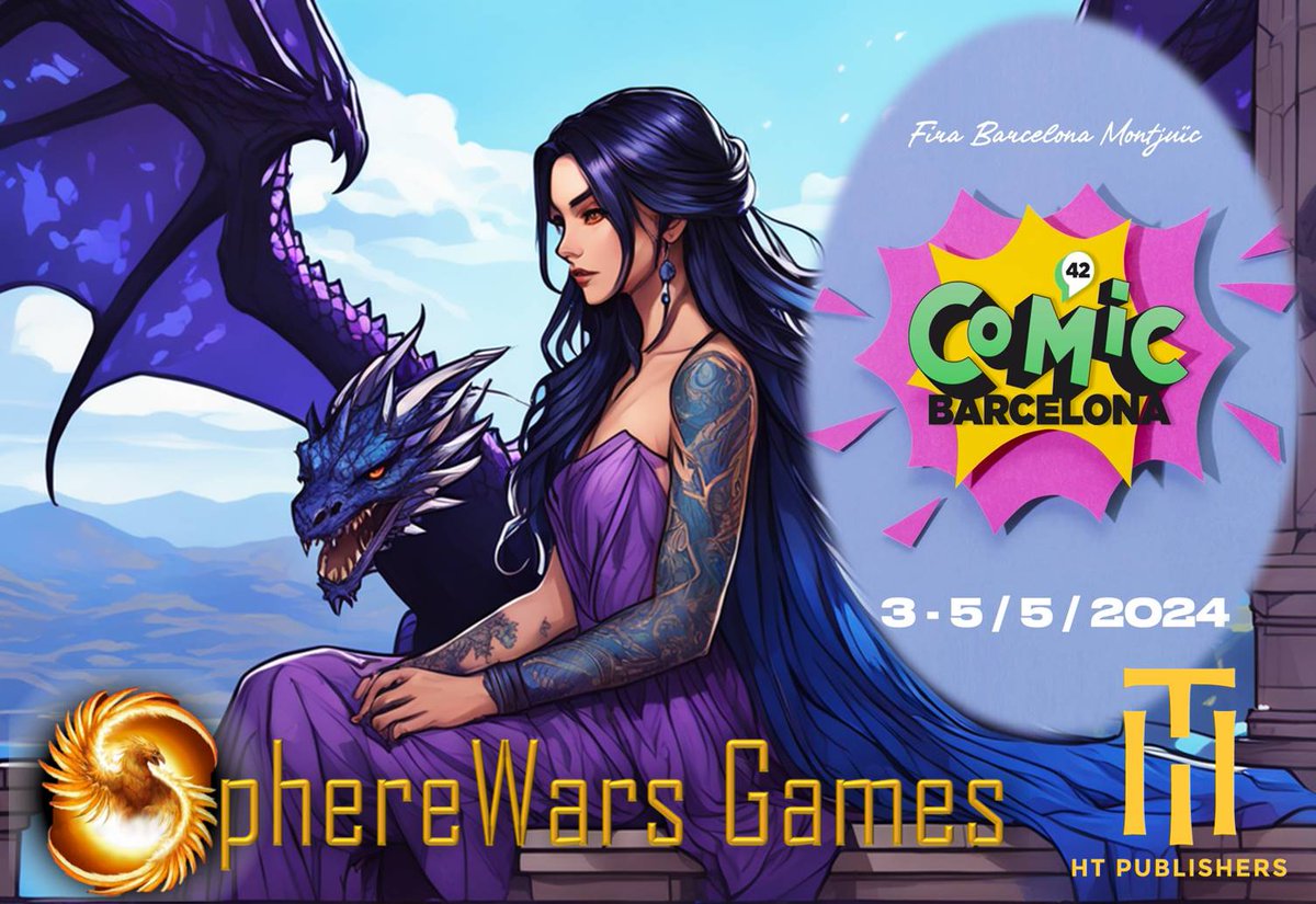 SphereWarsGames's tweet photo. Nos complace y alegra comunicaros que, de la mano de nuestros amigos y colaboradores de @HTPublishers, estaremos en la edición 42 del Salón del Cómic que se celebra en Barcelona ¡Os esperamos! https://t.co/OwdNO9QNzG