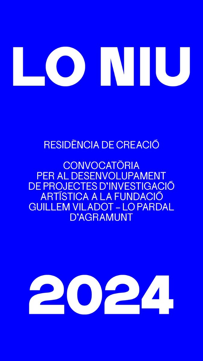 Embarrat's tweet photo. Atenció artistes!
A @lopardalGV d’Agramunt convoquen #artistes i #creatius de qualsevol àmbit i disciplina a la tercera residència artística “Lo Niu” - Residència de creació 2024.
Apunteu-vos-hi! 👇
https://t.co/2ARVly25jT https://t.co/zHli573DYY