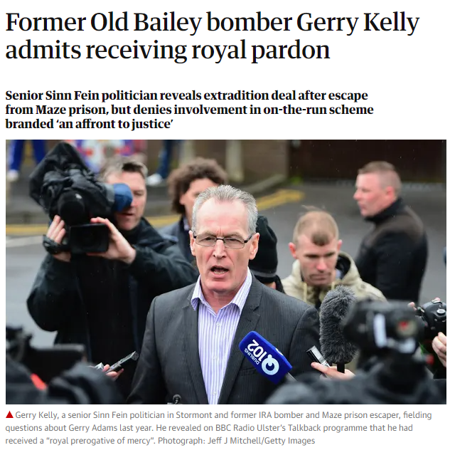 Gerry Kelly MLA who has bent over like a $10 Whore for the British, directs criticism at the British Govt Legacy Act...Gerry Kelly MLA who Directed The Shankill Bomb in 1993 states that the families at Kingsmill deserve Justice...What a moon-howler...All Civil Actions welcome...